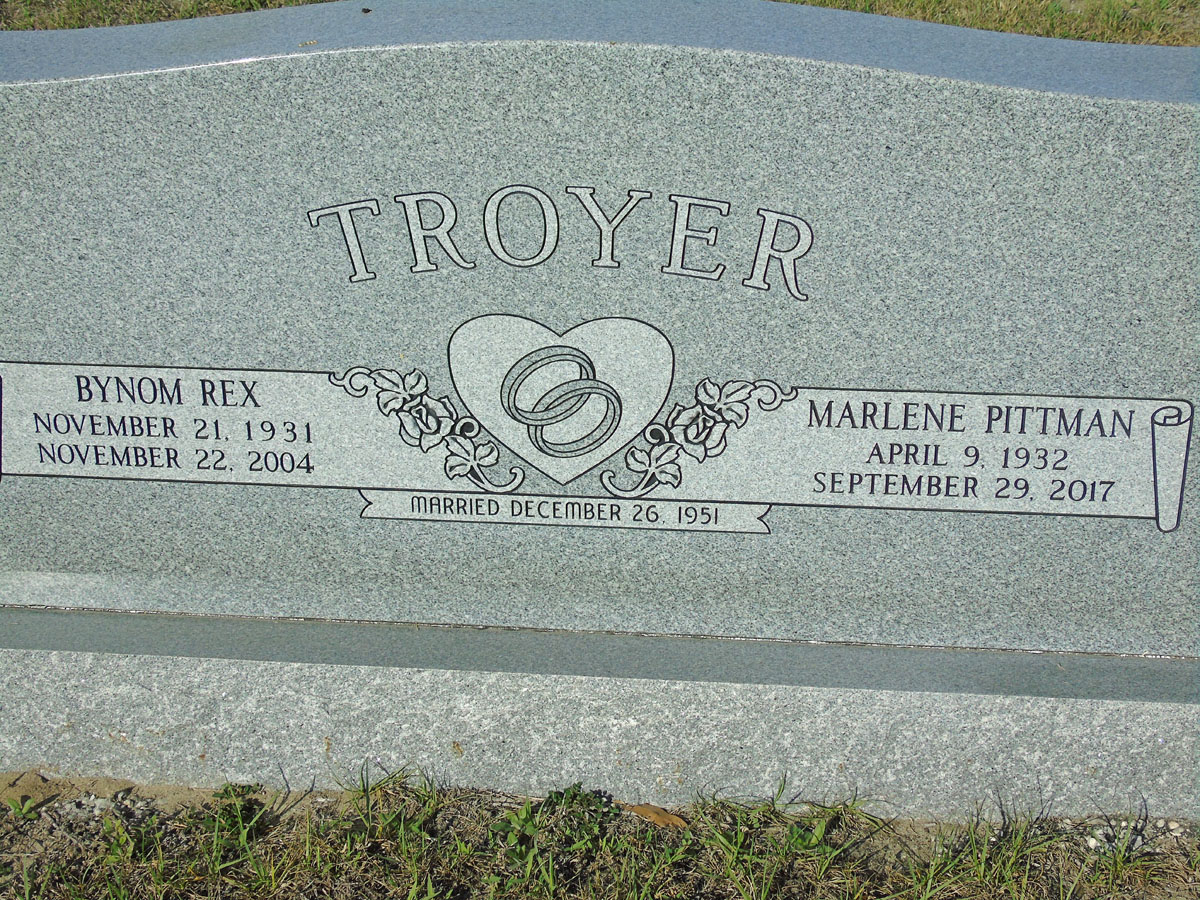 Headstone for Troyer, Marlene Pittman